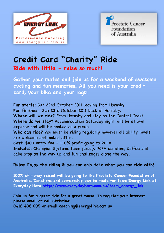 Credit Card Charity Ride